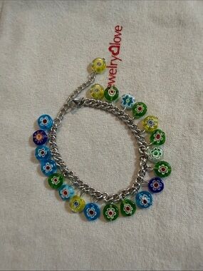 Millefiori charm bracelet
